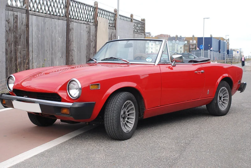 red vintage Fiat 124