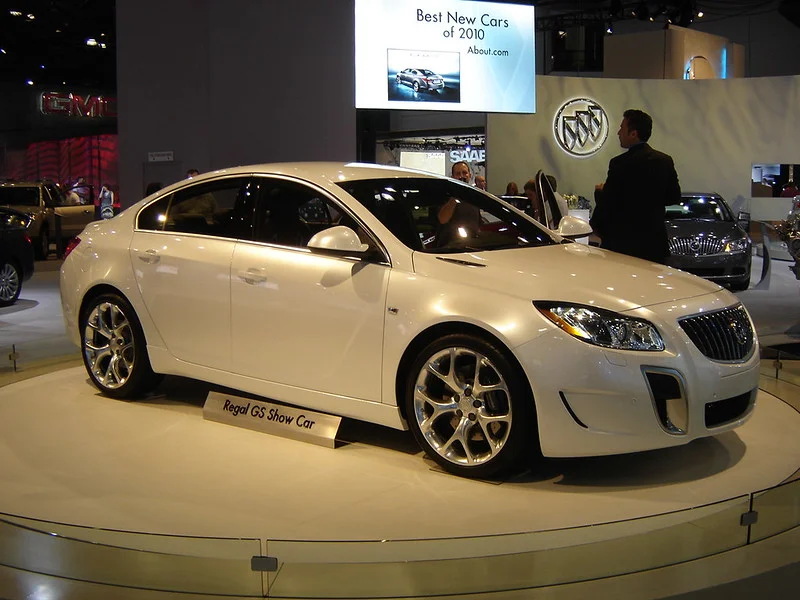 White Buick Regal in a showroom