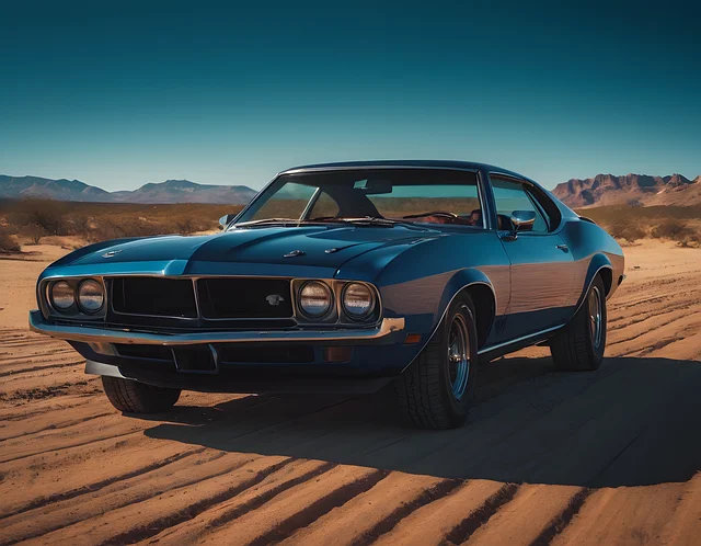 vintage car in the desert